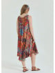 Boat Neck Loose Cut Orange Plus Size Dress 4668